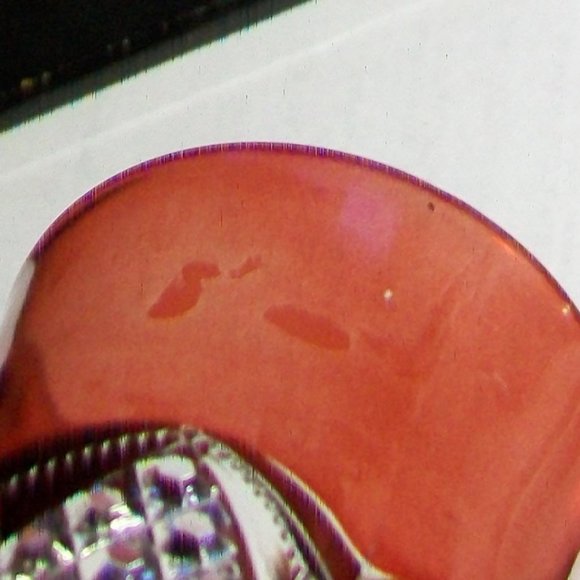 RUBY Flash Pressed Glass EAPG Complimentary Cup J D George Homer PA Silver Print - Picture 8 of 8